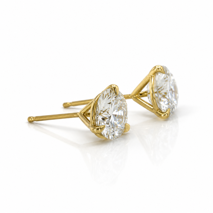 Certified 5 Carat 18K Yellow Gold Lab Grown Diamond Stud Earrings