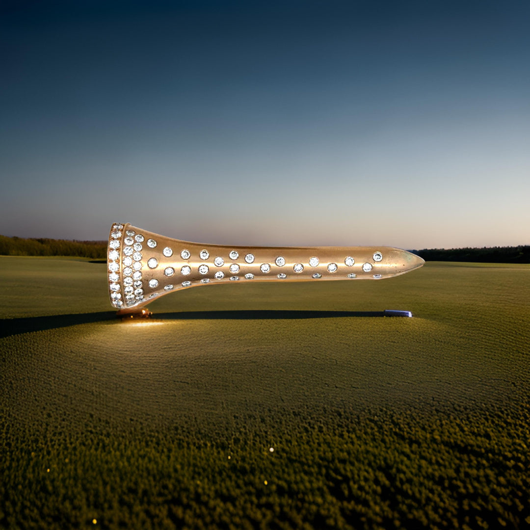 The Champion 1.60 cttw Diamond Golf Tee 14K Yellow Gold Brooch/Pendant (Limited Edition) 15344 Length  2.5"