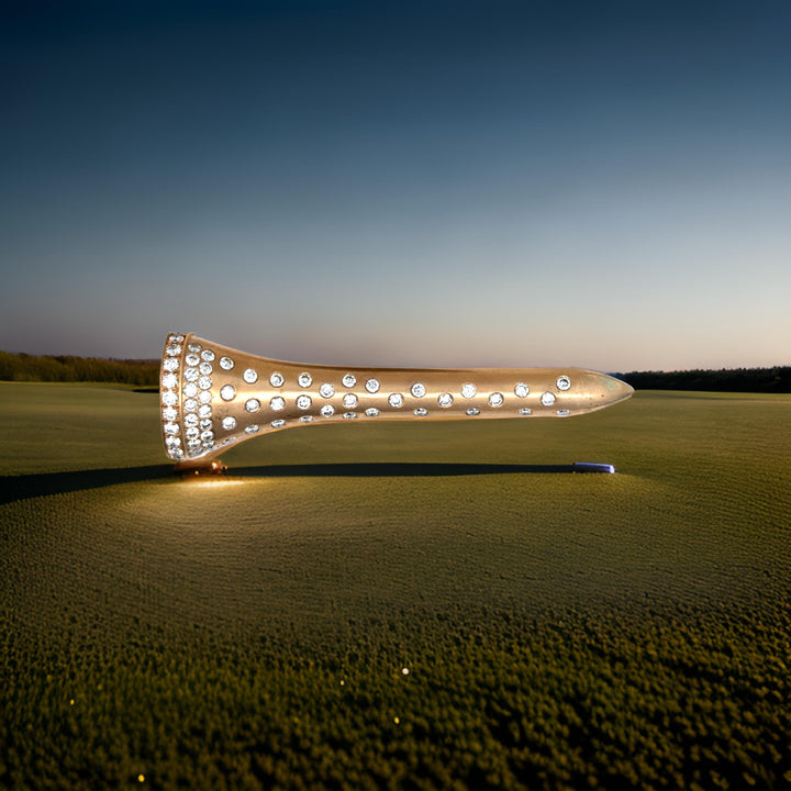 The Champion 1.60 cttw Diamond Golf Tee 14K Yellow Gold Brooch/Pendant (Limited Edition) 15344 Length  2.5"
