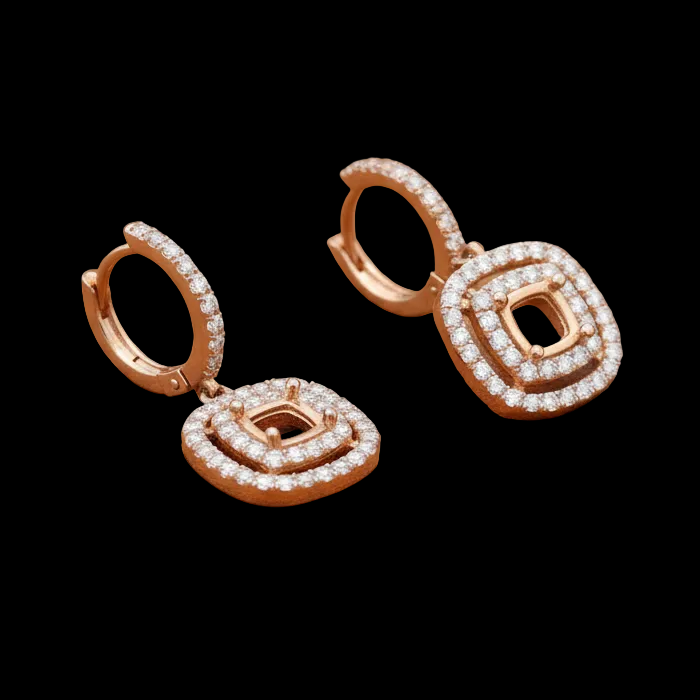 Maya Lianna Diamond and 14K Rose Gold Dangle Jacket for Earrings