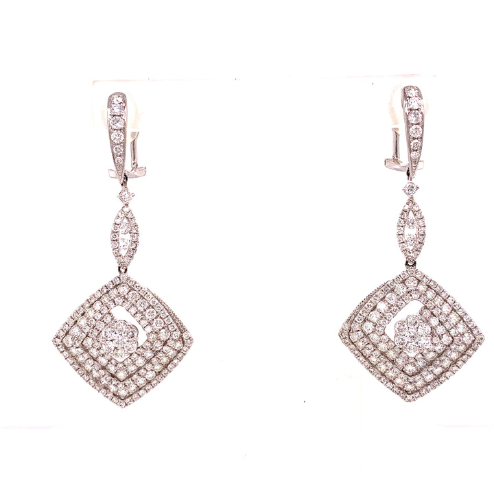 Diamond and 14K White Gold Dangle Earrings