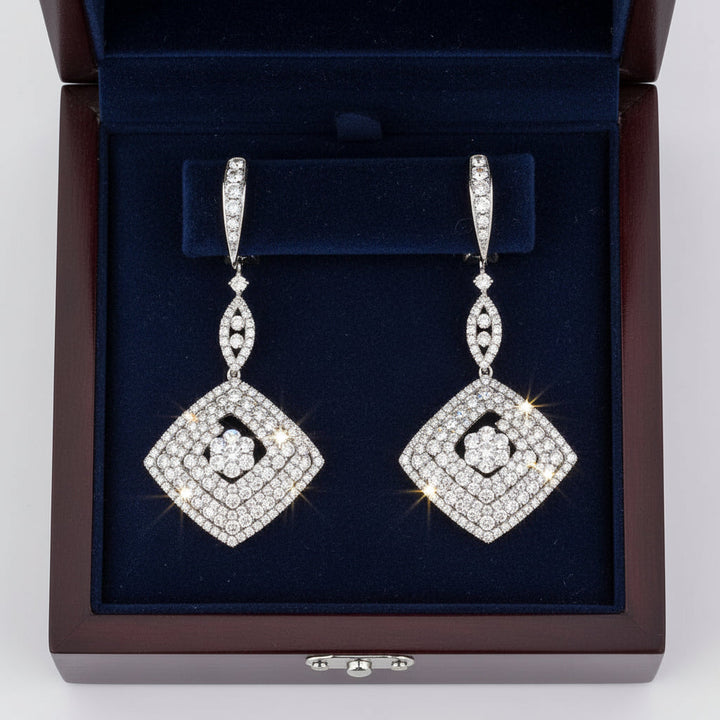 Diamond and 14K White Gold Dangle Earrings
