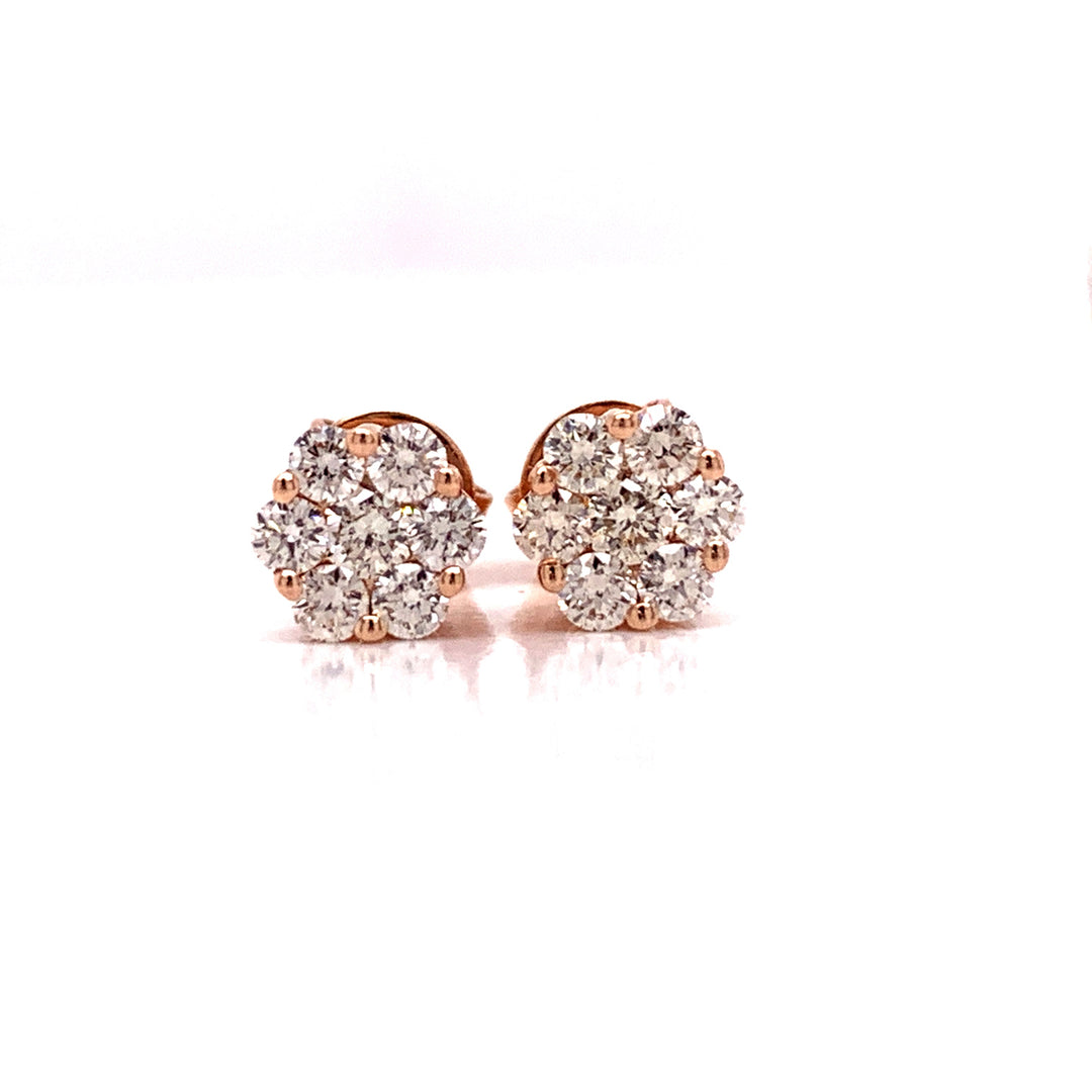 Maya Lianna Diamond and 14K Rose Gold Cluster Earrings