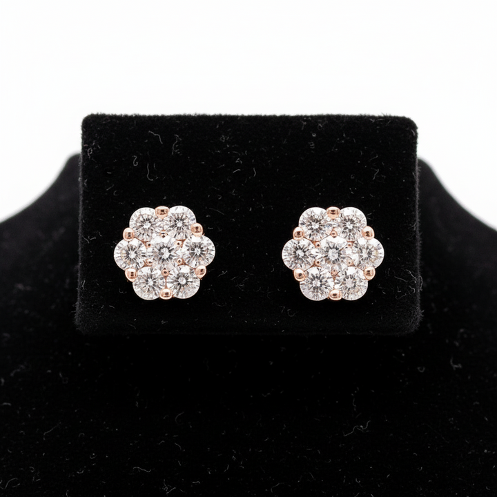 Maya Lianna Diamond and 14K Rose Gold Cluster Earrings