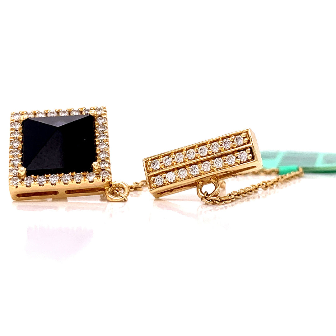 Clyde Duneier Onyx, Diamond and 14K Yellow Gold Tie Chain