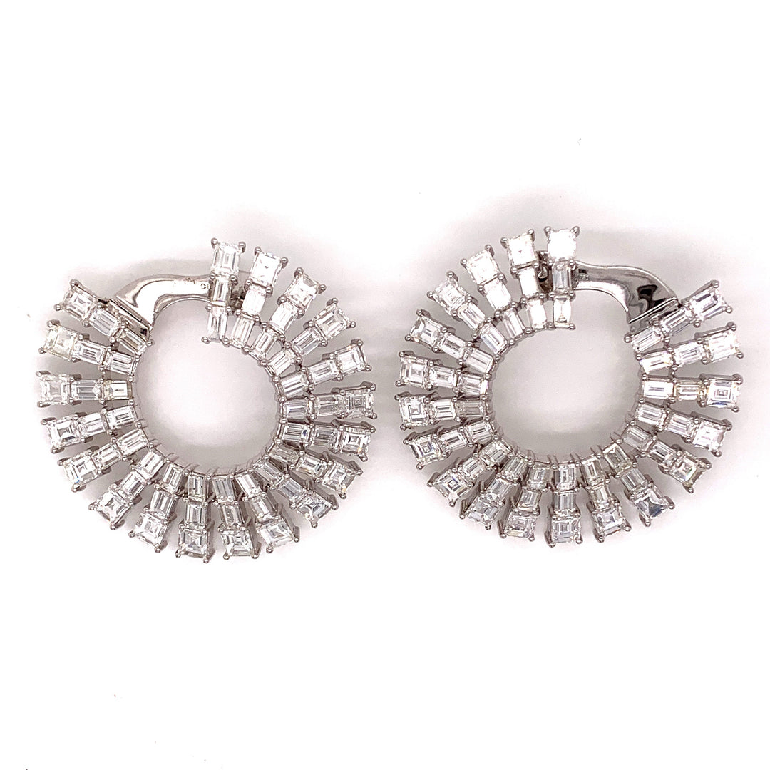 Fashionista Diamond and 18K White Gold Bold Hoop Earrings