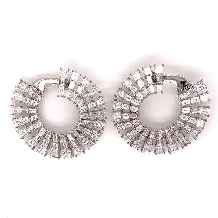 Fashionista Diamond and 18K White Gold Bold Hoop Earrings