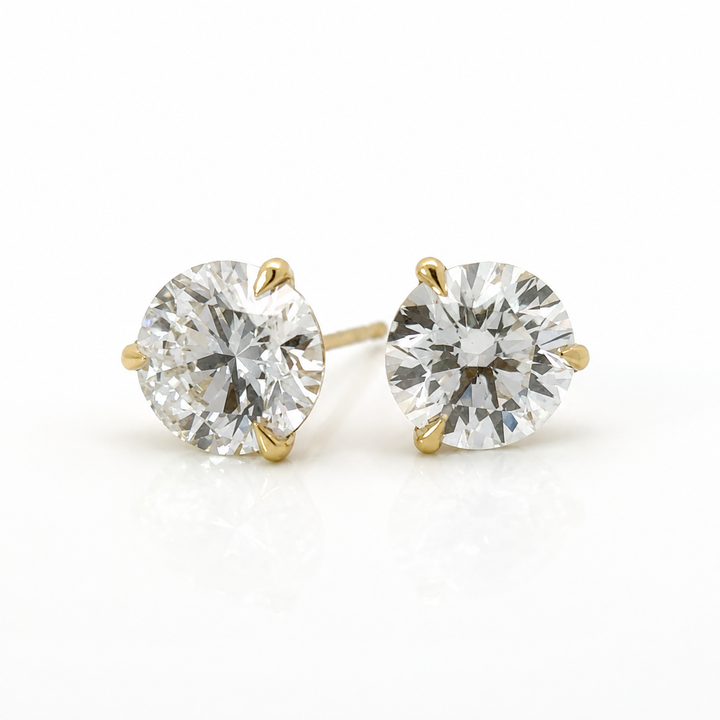 Certified 5 Carat 18K Yellow Gold Lab Grown Diamond Stud Earrings