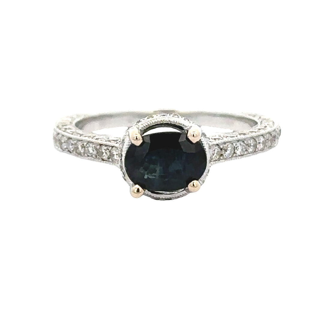 Designer Bev 1.14 ct Sapphire and Diamond Ring 14858