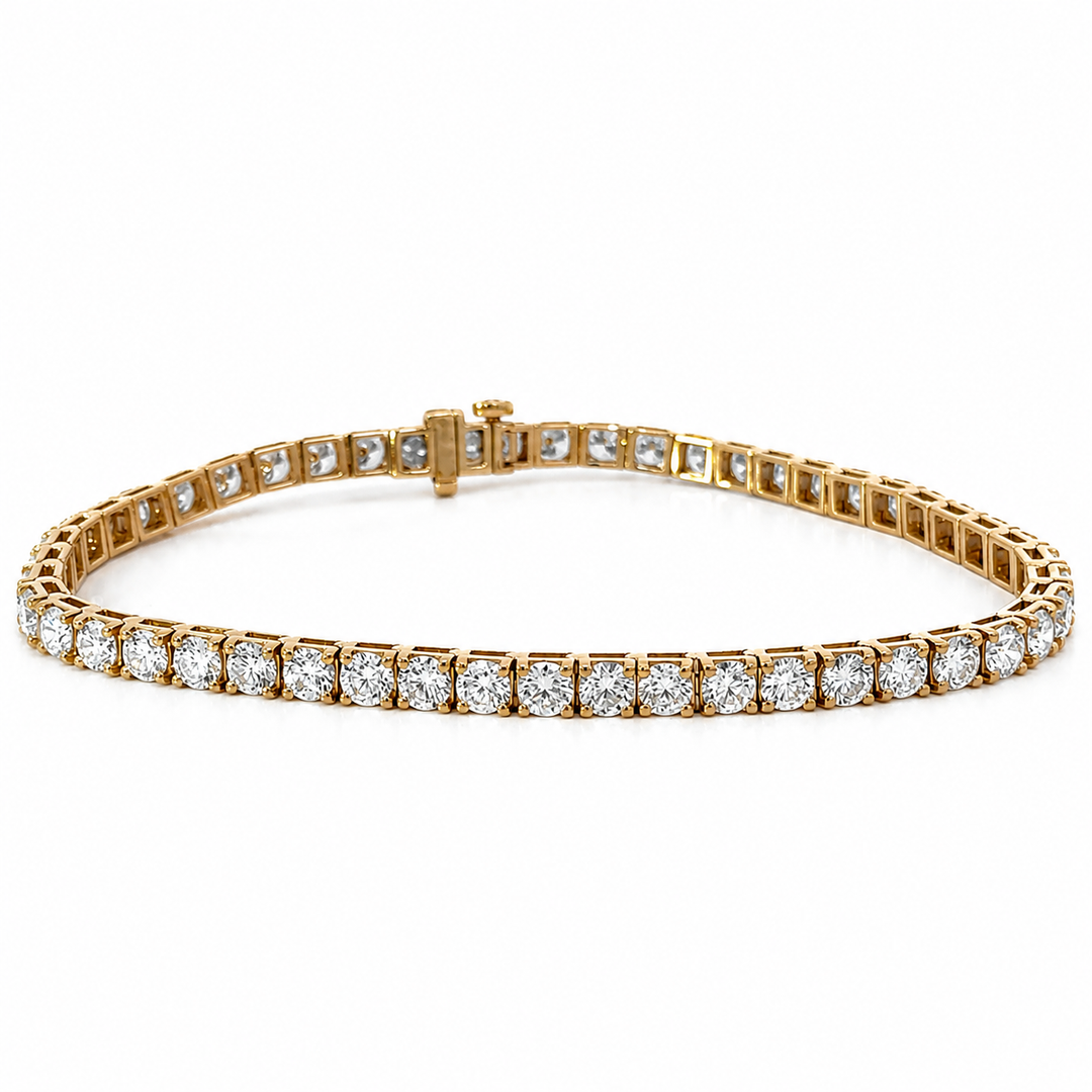 7.00 Carat 14K Yellow Gold Lab Grown Diamond Tennis Bracelet