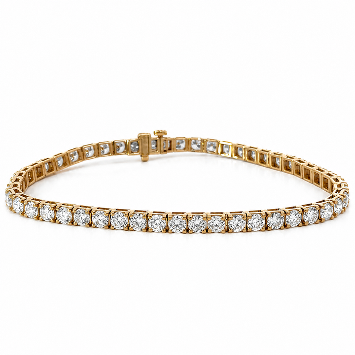 7.00 Carat 14K Yellow Gold Lab Grown Diamond Tennis Bracelet