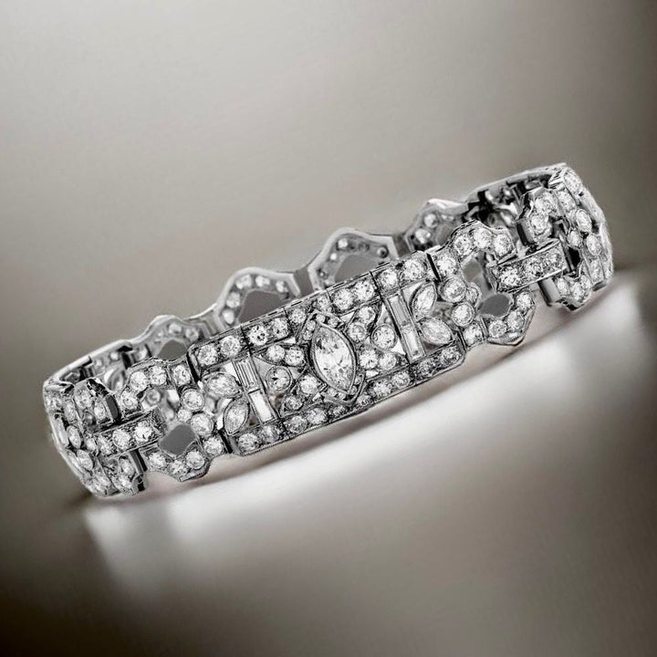 Art Deco 9.50 Carat Diamond Platinum Bracelet