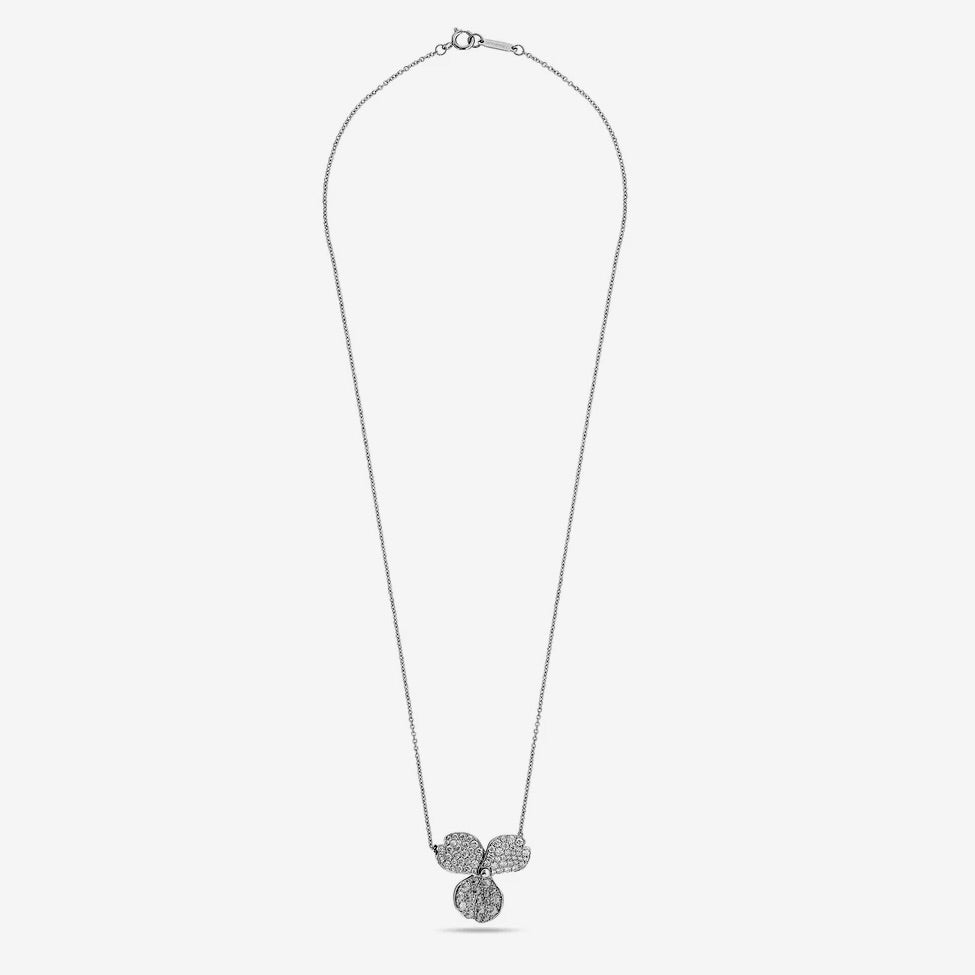 Tiffany & Co Diamond Flower Pendant Platinum Necklace