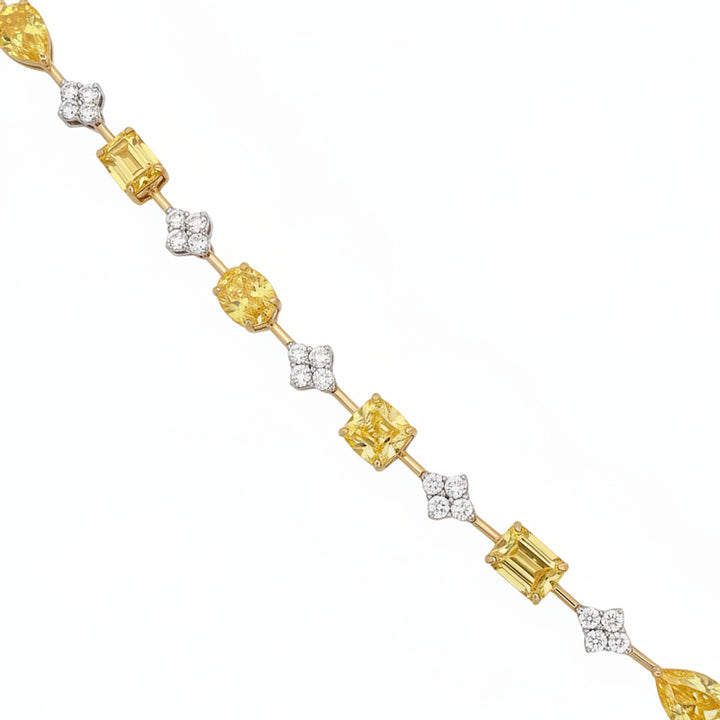 14K Yellow Gold 8.85ctw Fancy Yellow & White Lab Grown Diamond Bracelet