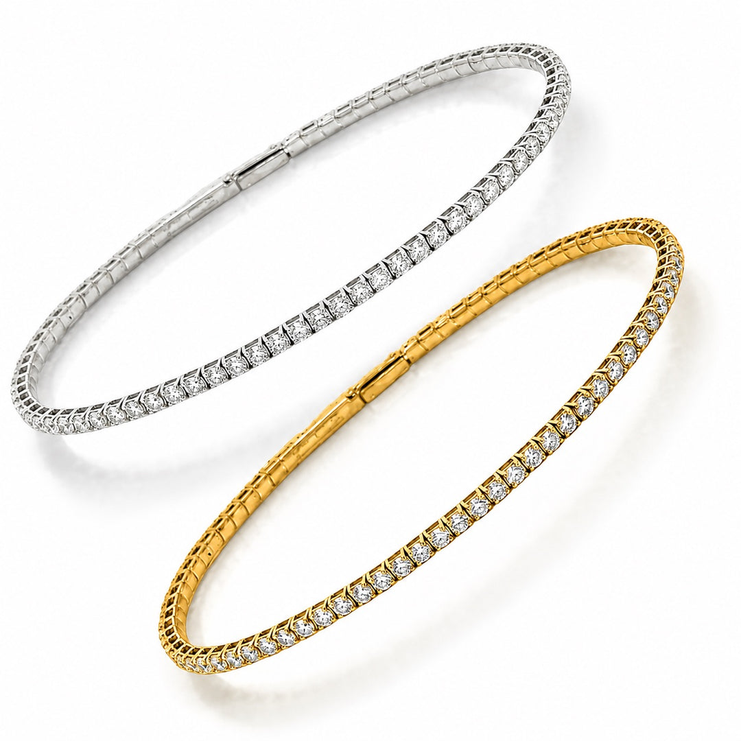 Flexible Lab Grown Diamond Tennis Bangle Bracelet