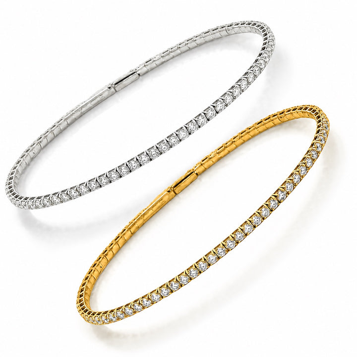 Flexible Lab Grown Diamond Tennis Bangle Bracelet
