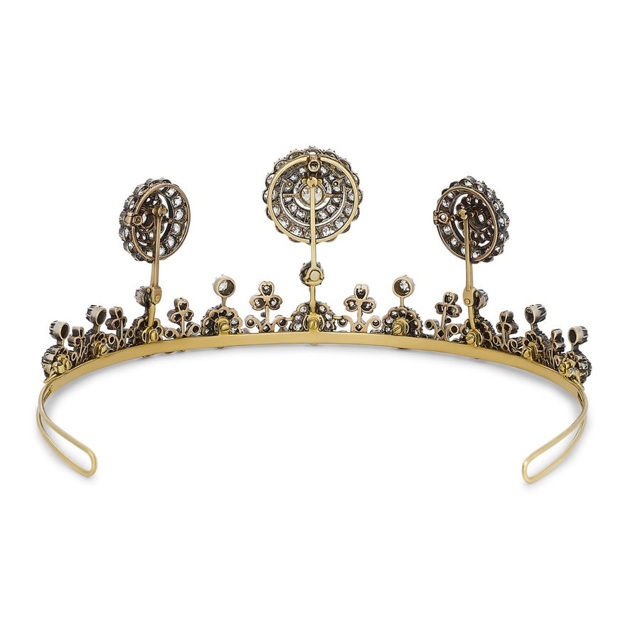 Rare Italian Aristocrat Victorian 24.71cttw Silver and Gold Convertible Necklace/Tiara