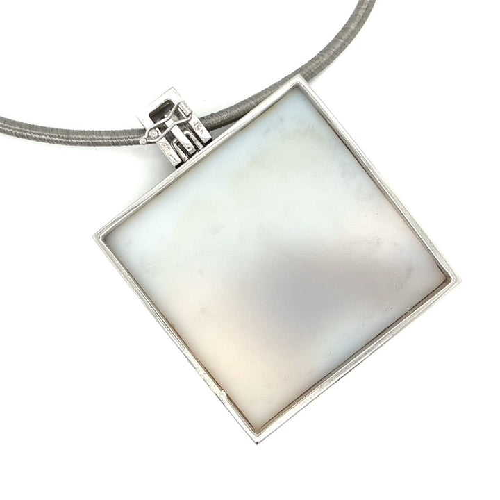 The Works of Designer Steve Walters "Waters Edge" One Of a Kind Beryl White Agate Diamond Necklace
