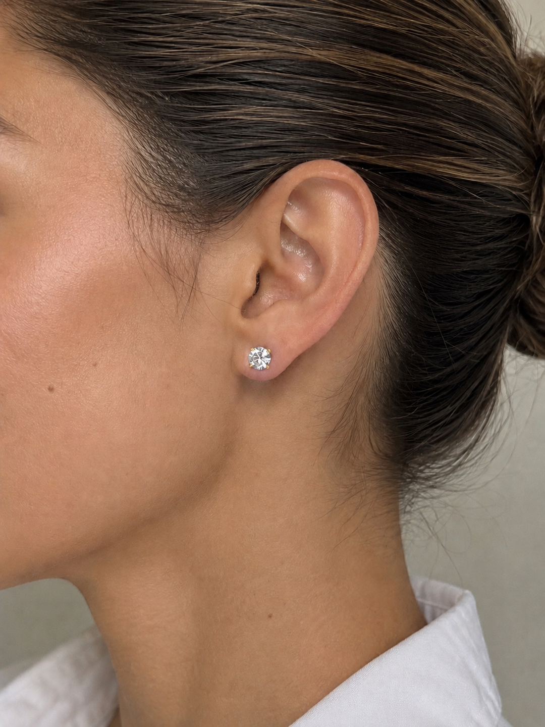 Certified 3 Carat 18K Yellow Gold Lab Grown Diamond Stud Earrings