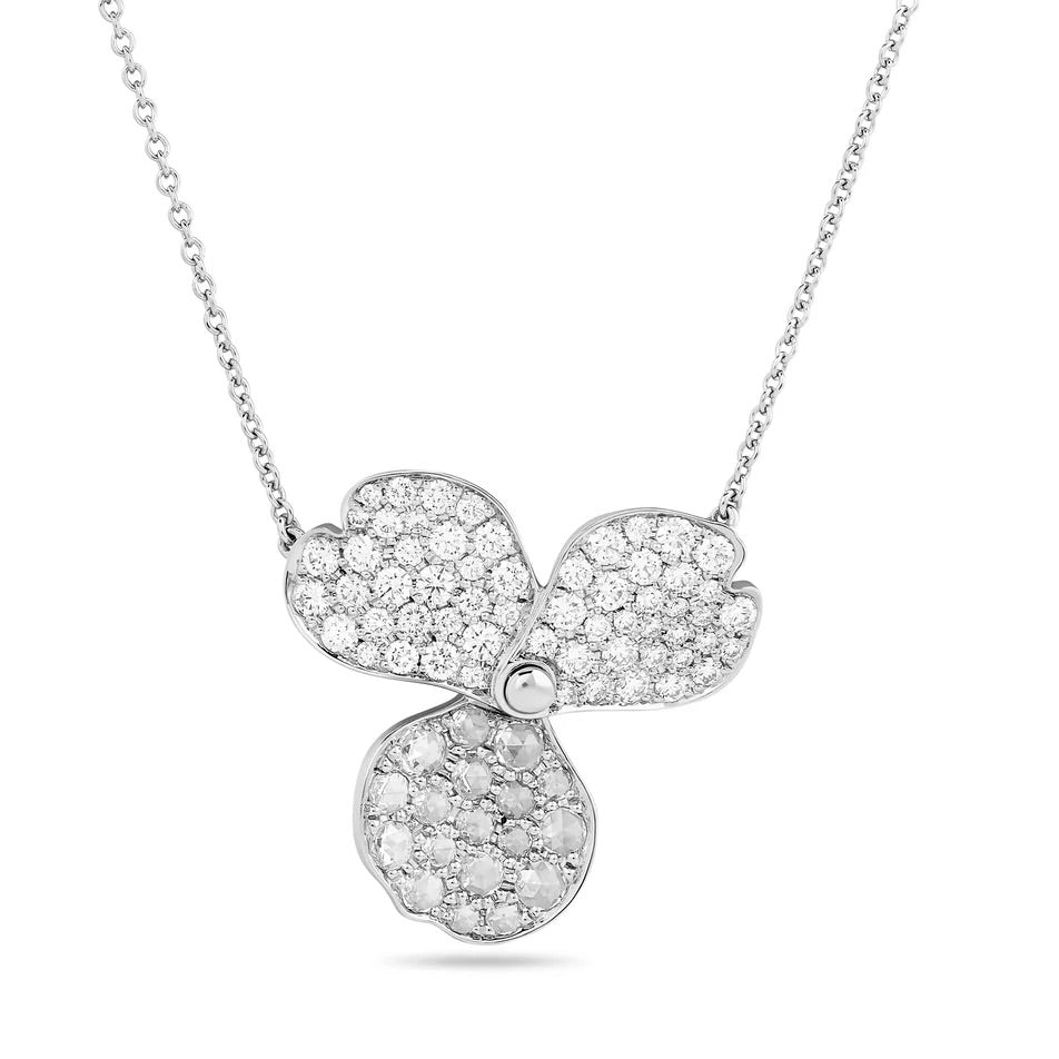 Tiffany & Co Diamond Flower Pendant Platinum Necklace