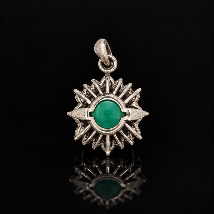 Estate 1.05ct. Emerald & Diamond Platinum Pendant