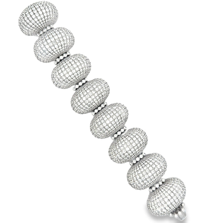 Bold 80cttw Diamond 18Kt White Gold Bracelet