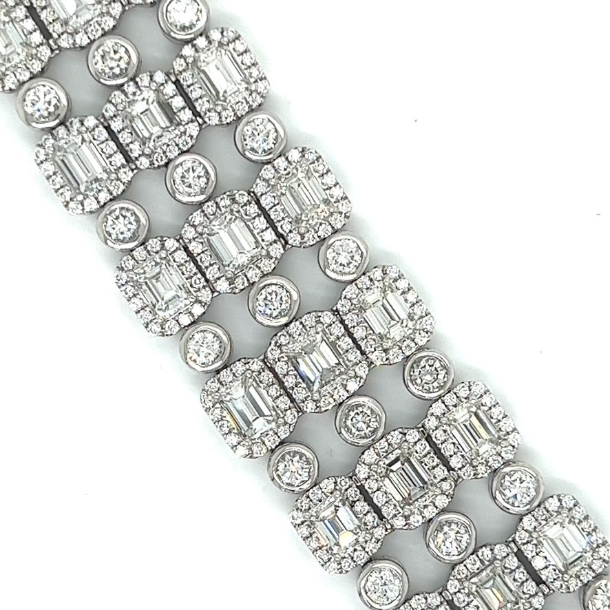 Three Row Diamond Bracelet