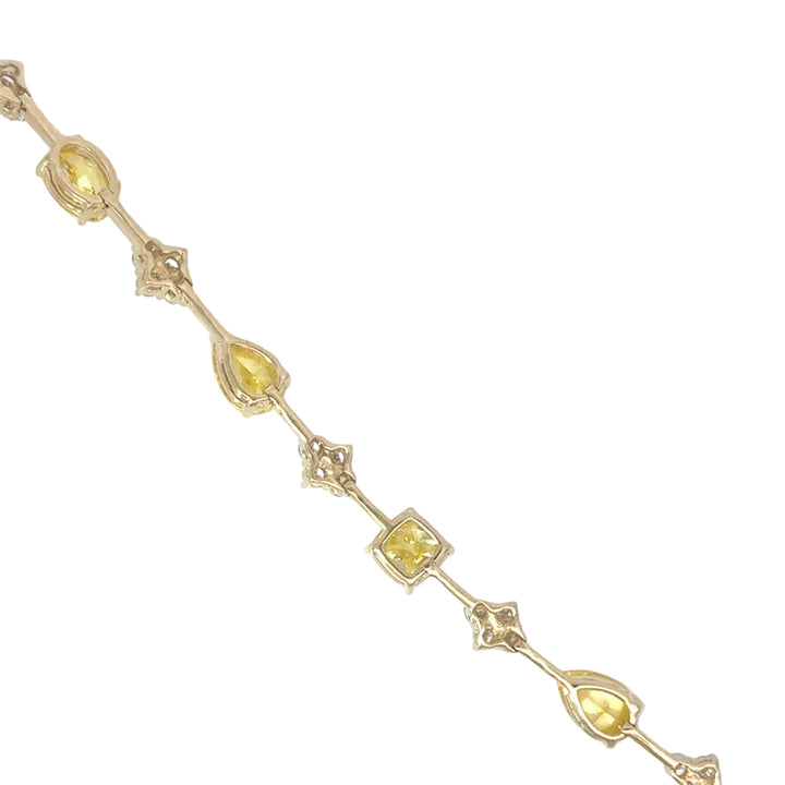 14K Yellow Gold 8.85ctw Fancy Yellow & White Lab Grown Diamond Bracelet