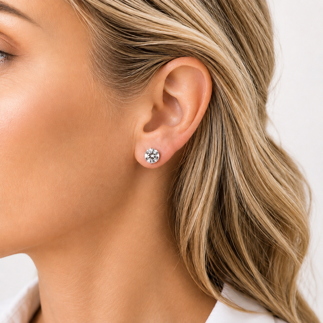 Certified 4.00 CTW Lab-Grown Diamond 18K White Gold Stud Earrings