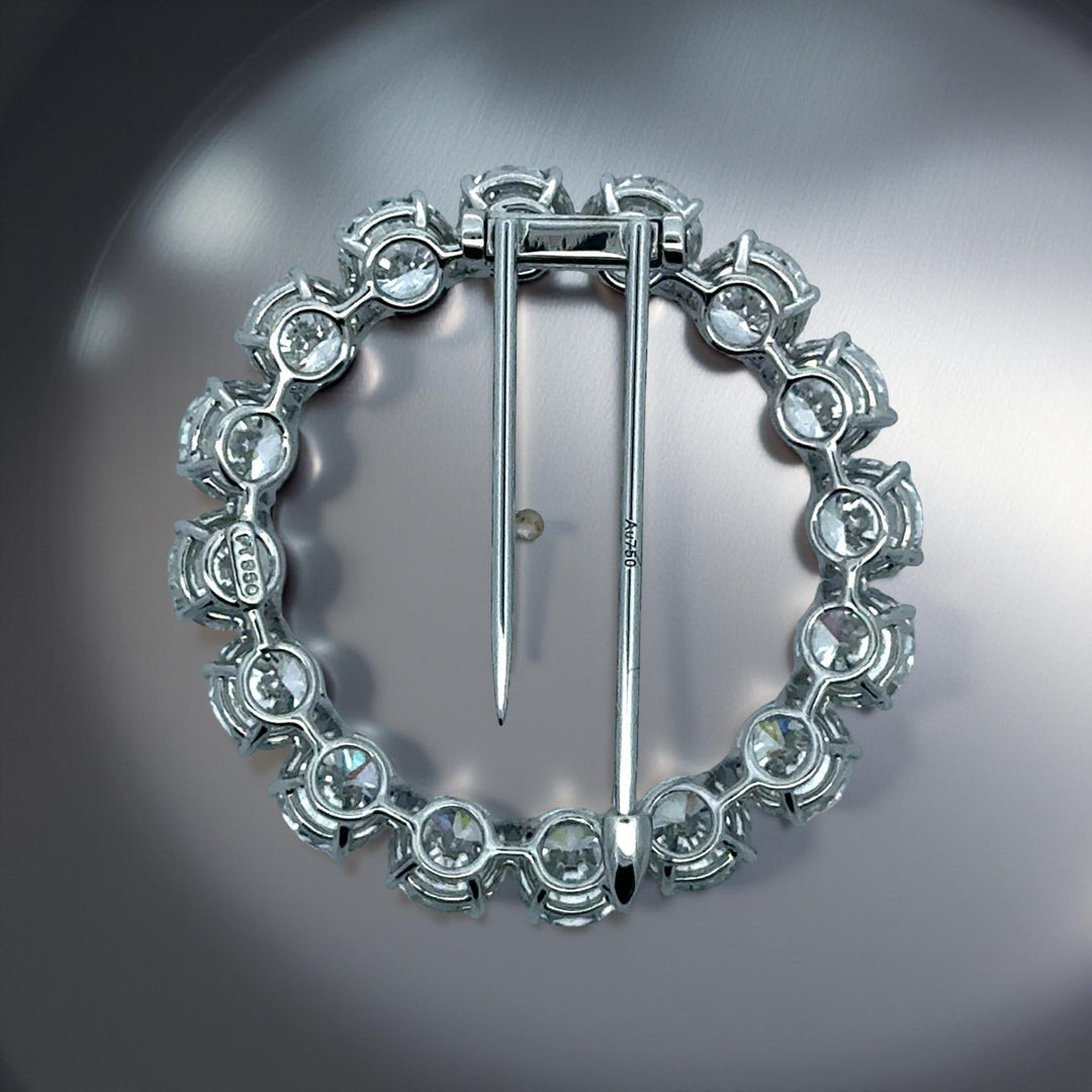 Harry Winston 11.31 carat TW Diamond Circle Platinum Brooch