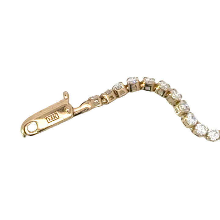 Dainty 3.00 Carat 14K White and Yellow Gold Lab Grown Tennis Bracelet