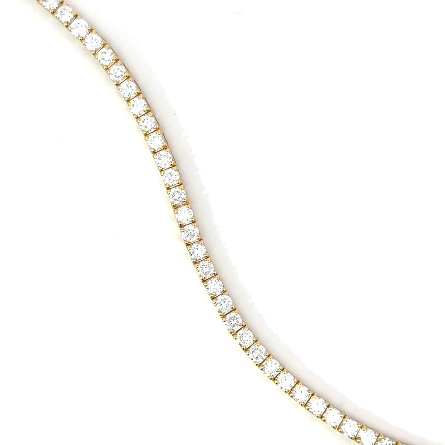 Diamond 5.00 Carat 14K Yellow Gold Lab Grown Tennis Bracelet