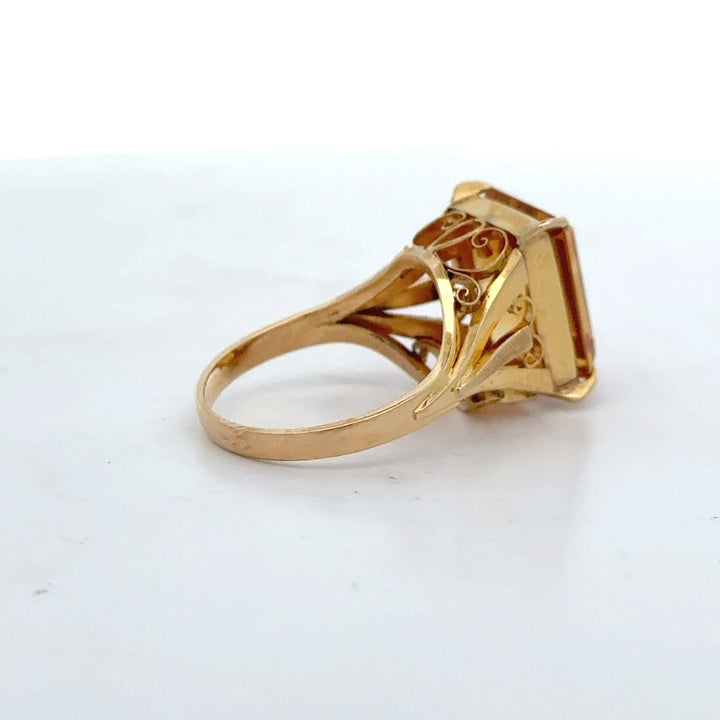 Estate English 5.50ct. Citrine 18KT Yellow Gold Ring
