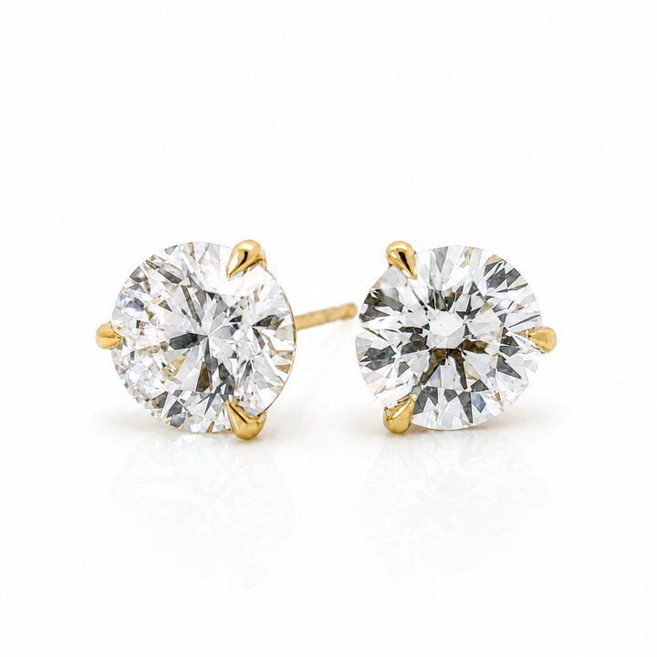 Certified 5.00 CTW Lab-Grown Diamond 18K Yellow Gold Stud Earrings
