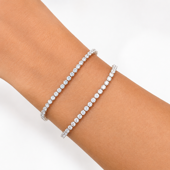 Dainty 3.00 CTW Lab Grown Diamond 14K White Gold Tennis Bracelet