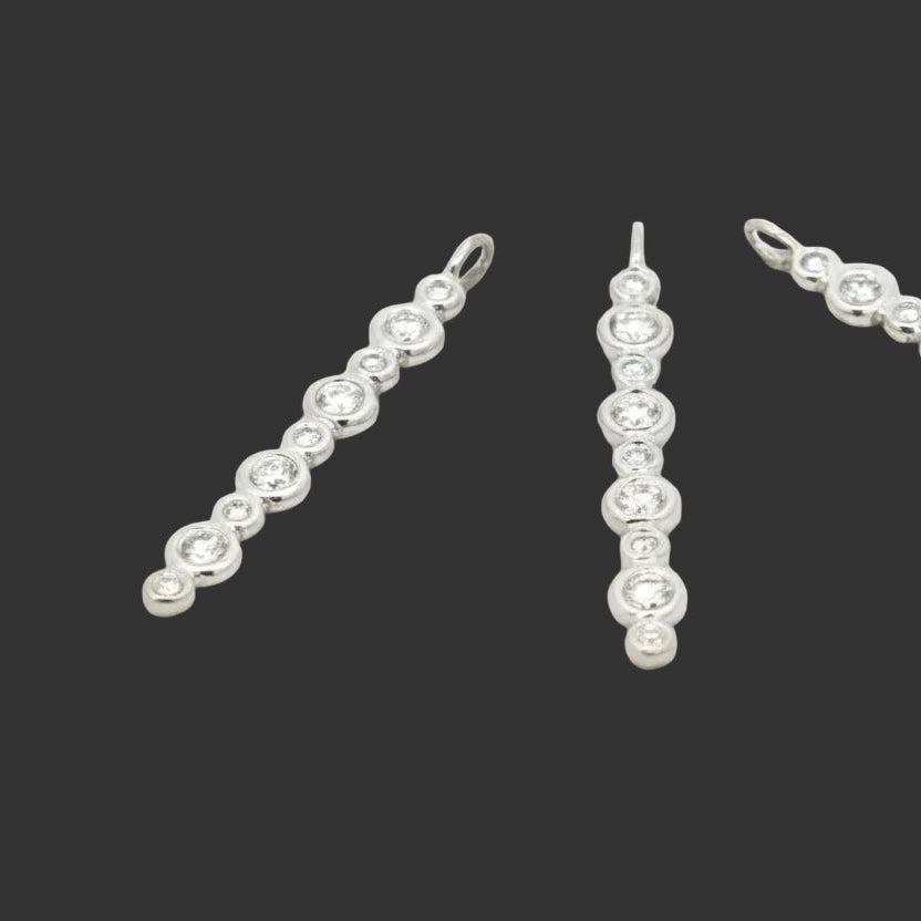 Italian Manufacturer Custom Made 10 Stone .25 cttw Diamond 18kt. White Gold Pendant