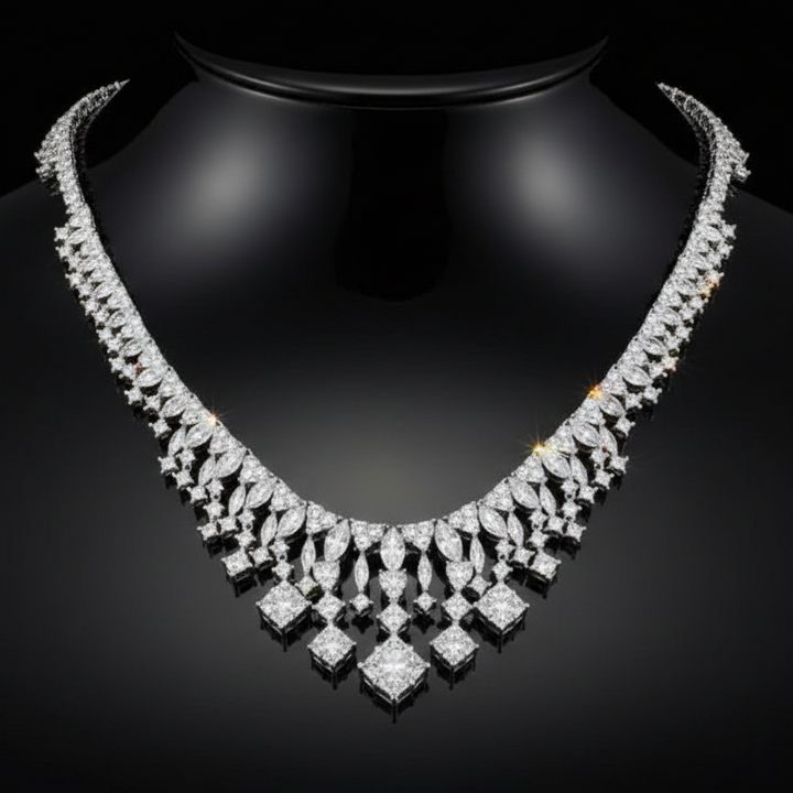 11.70cttw Diamond 18Kt White Gold Necklace