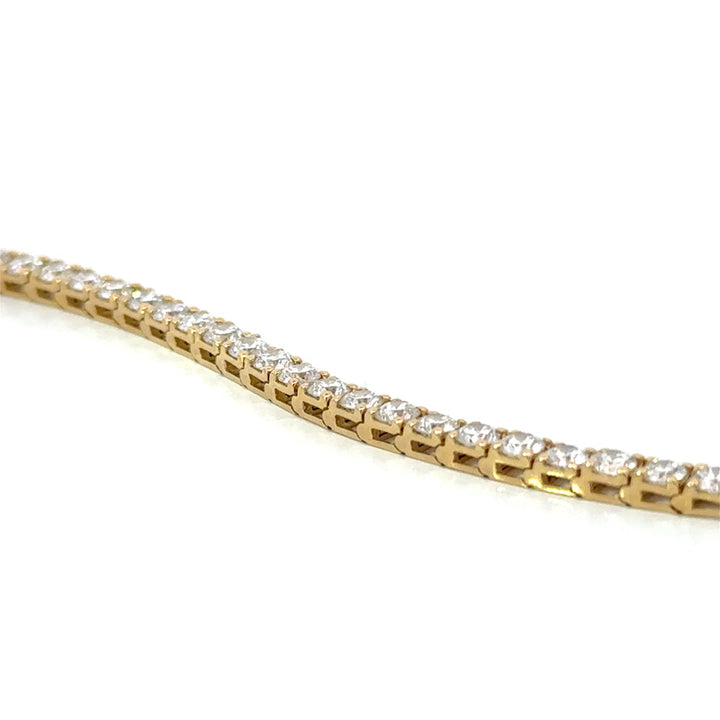 Diamond 5.00 Carat 14K Yellow Gold Lab Grown Tennis Bracelet