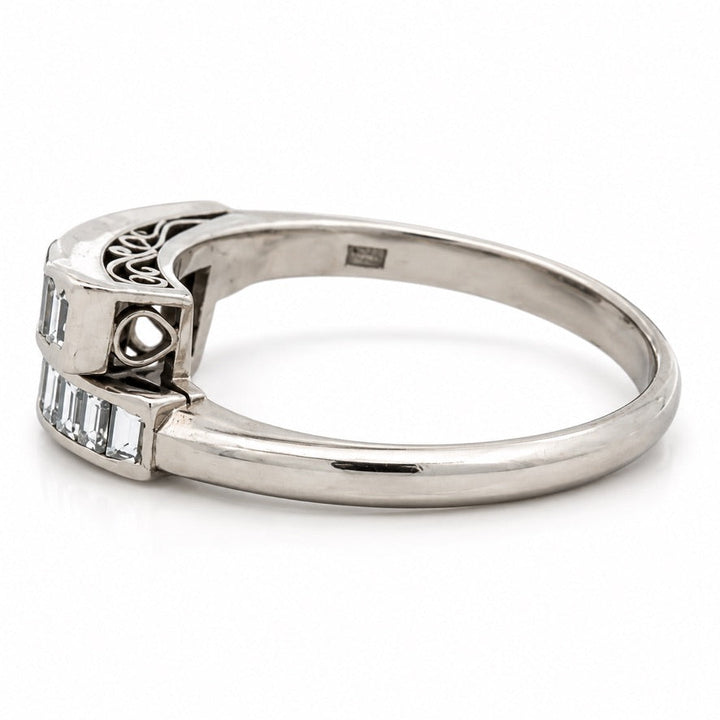 Estate 1.00cttw. Diamond Bypass Platinum Ring