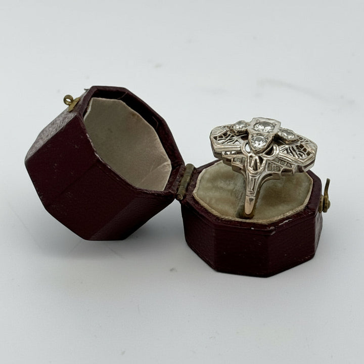 Filigree Diamond 14Kt White Gold Ring