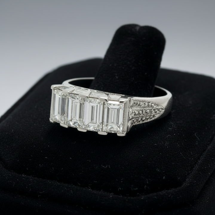 4 Stone Diamond Platinum Ring