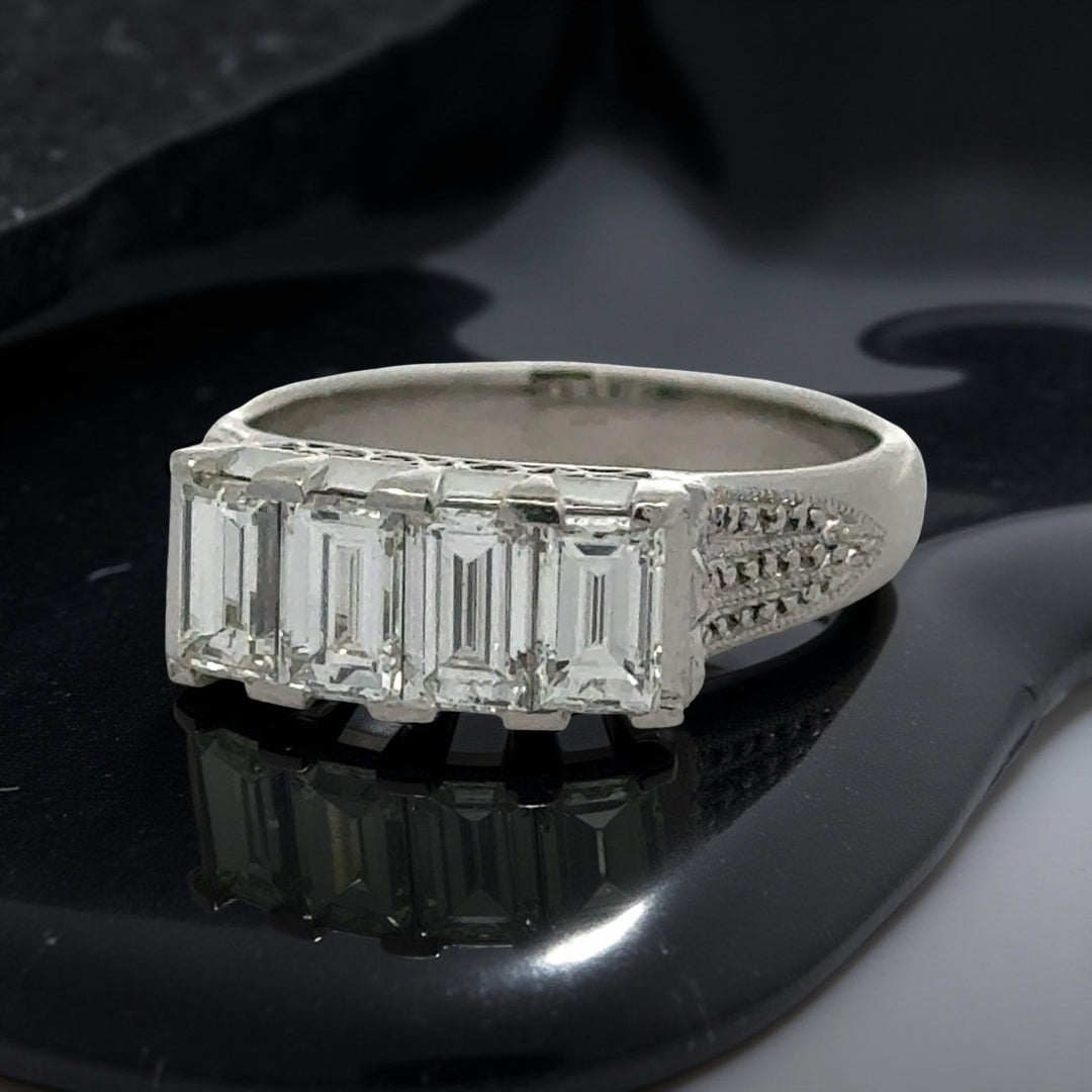 4 Stone Diamond Platinum Ring