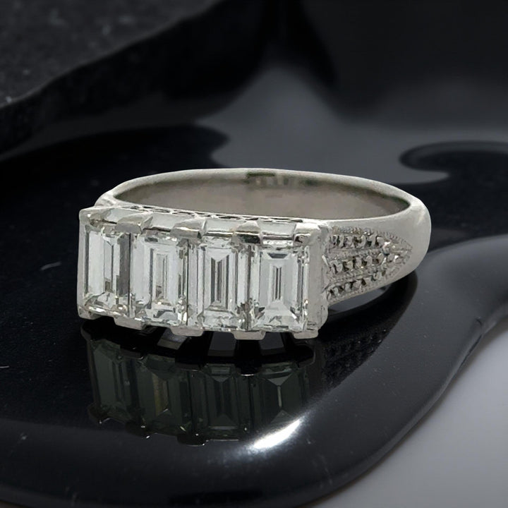 4 Stone Diamond Platinum Ring
