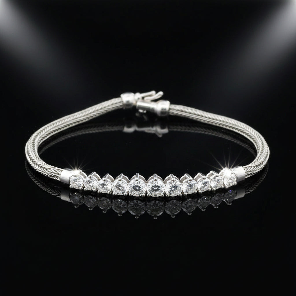 Contemporary 1.75cttw Diamond & White Gold Bracelet
