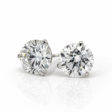 Certified 6 Carat 18K White Gold Lab Grown Diamond Stud Earrings