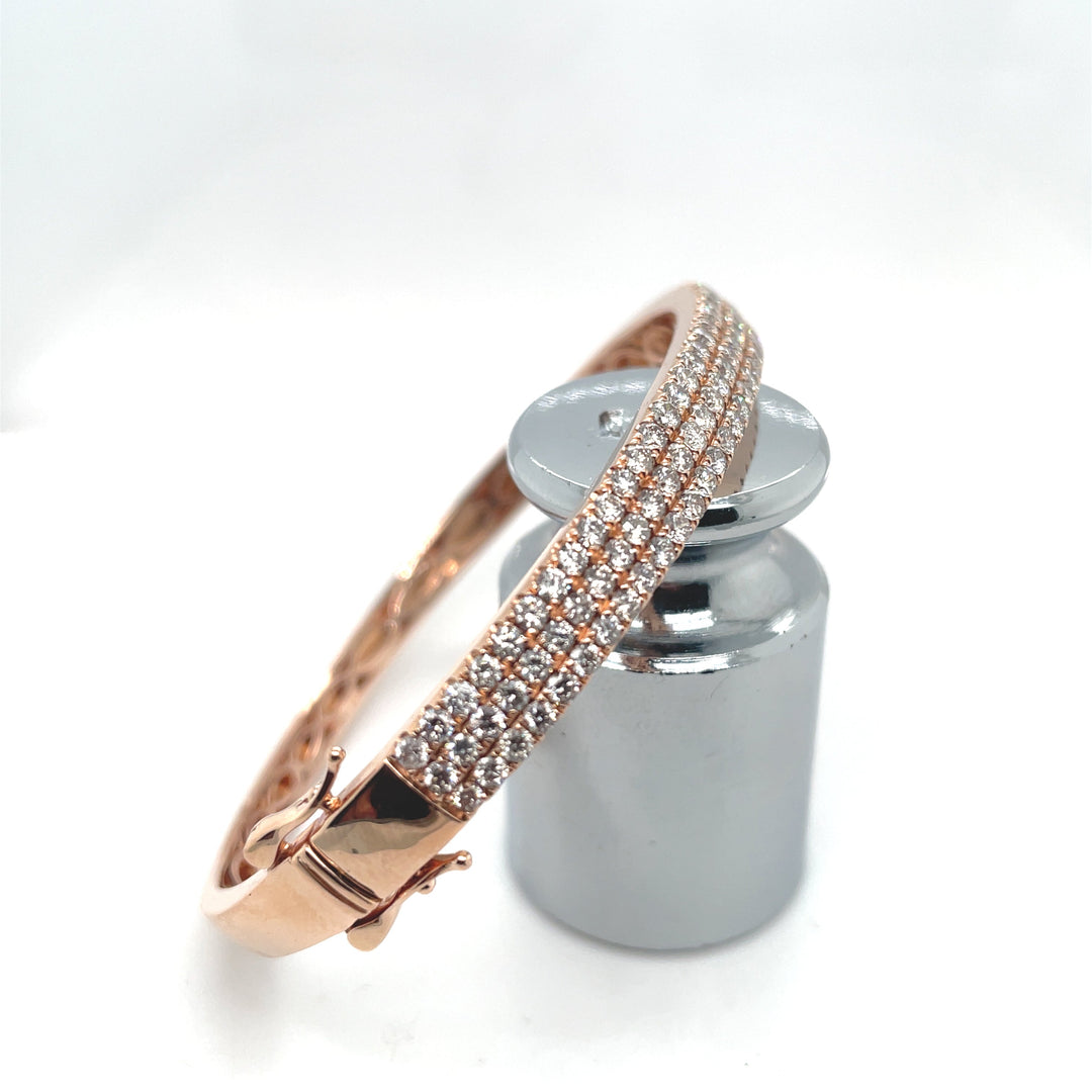 Diamond and 14K Rose Gold Bangle