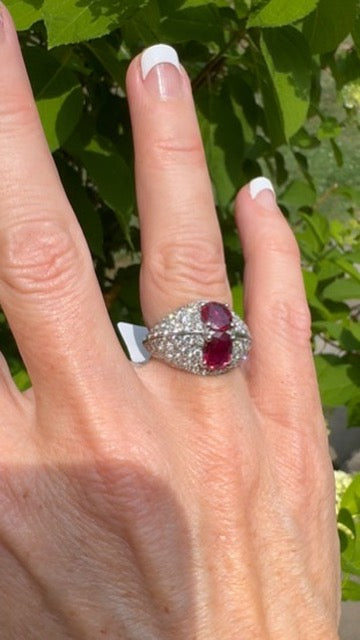 Ruby and Diamond 18K White Gold Ring