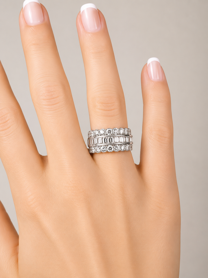 Modern 1.50cttw Diamond Platinum Ring