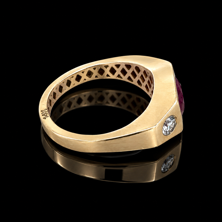 Estate 1.80ct. Ruby & Diamond 14KT Yellow Gold Ring