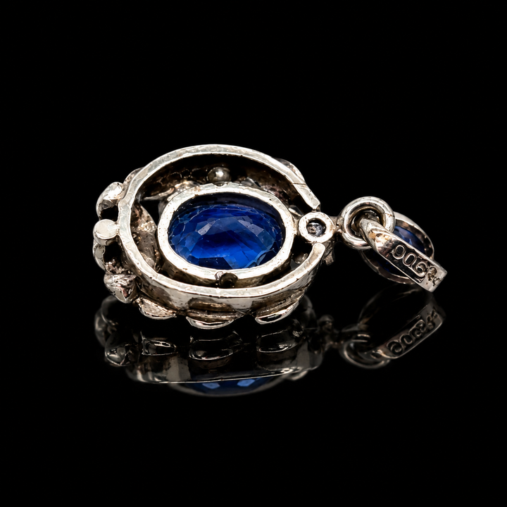 Estate 2.25cttw. Sapphire & Diamond Platinum Pendant